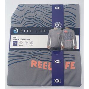 Reel Life Shirt Mens Size XXL 2XL Gray Long‎ Sleeve UPF Sun Protection